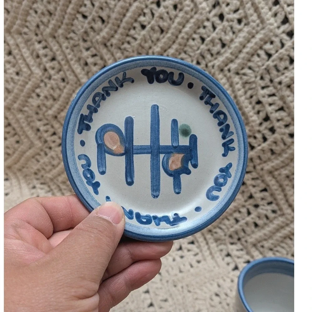 MA Hadley Pottery 3 Piece Lot Turtle Plate Thank You Dish Farmer The End Mug
